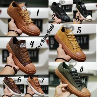 Converse Skin SIZE 38-44 รองเท้าผ้าใบลําลอง สําหรับผู้ชาย สีดํา ช็อกโกแลต โรงเรียน