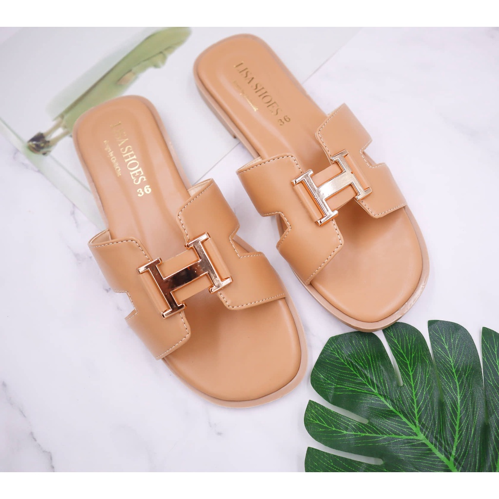 ⚡รองเท้าแตะ H 36-45 ⚡ประดับอะไหล่หรูดูดีแบรนด์ LISA(L07)​🔥 งานพรีเมี่ยมสั่งตัดใส่สบายได้ตลอดวัน❗❗