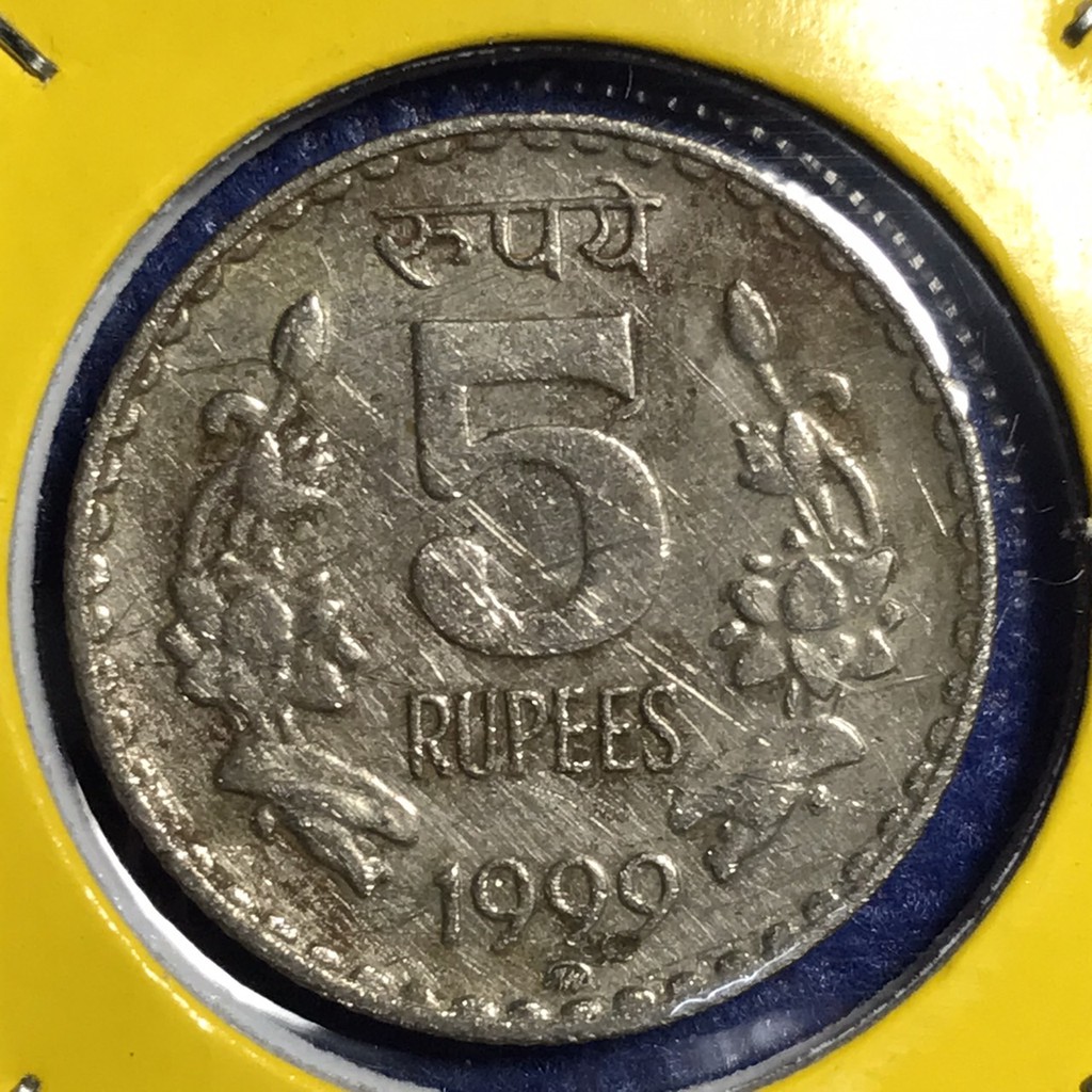 No.13954 ปี1999 อินเดีย 5 RUPEES เหรียญเก่า เหรียญต่างประเทศ เหรียญสะสม เหรียญหายาก ราคาถูก