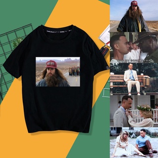 tshirtคิดถึงภาพยนตร์ Forrest Gump รอบ ๆ Forrest Gump เสื้อยืดแขนสั้นชาย Tom Hanks เสื้อผ้าเห็นอกเห็นใจS-5XL