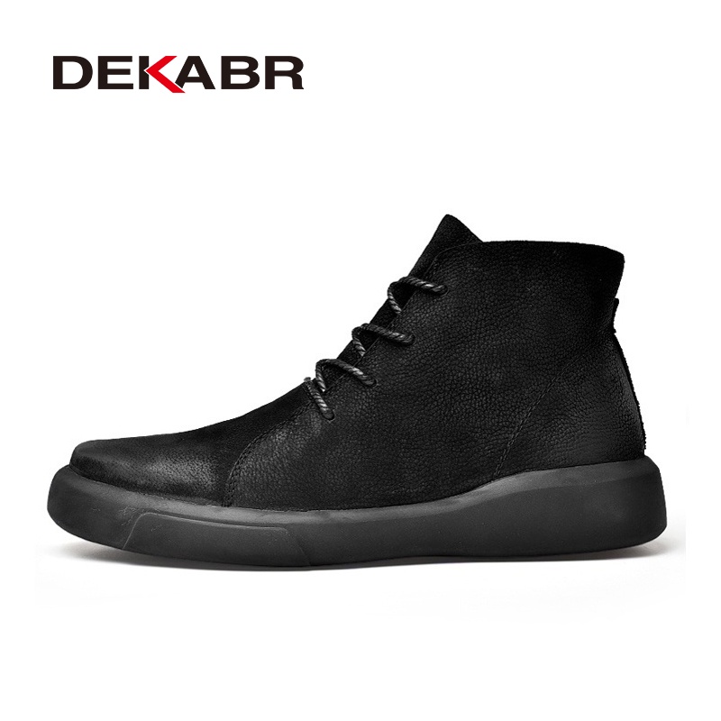 Dekabr รองเท้าบูทข้อสั้น หนังแท้ กันน้ํา แฮนด์เมด แฟชั่นฤดูใบไม้ร่วง ฤดูหนาว สไตล์นักธุรกิจ สําหรับผู้ชาย