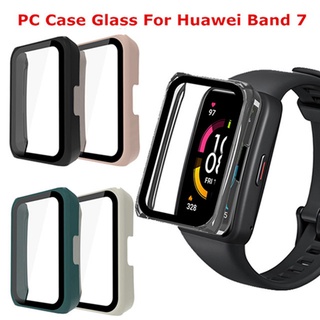 กระจก + เคส สําหรับ huawei band 7 Smart Watchband ป้องกันหน้าจอบน honor band 6 huawei band6 band7 เคสป้องกัน