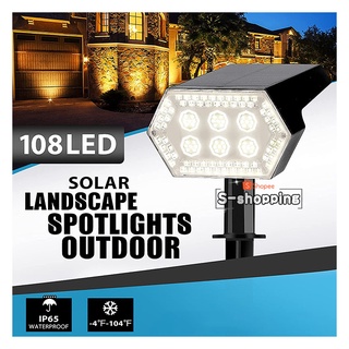 ไฟขาว 108 LED  Solar light Garden ไฟติดผนัง+สวน พลังงานแสงอาทิตย์  2in1 *