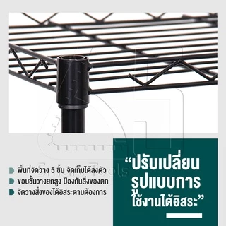 InnHome ชั้นวางของเหล็ก 5 ชั้น วางของ เก็บของ อเนกประสงค์ รองรับน้ำหนักได้ถึง 150 กก. ขนาด 160*55*35cm รุ่น Z5