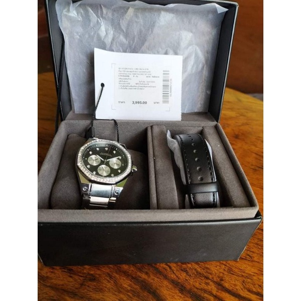 นาฬิกาjaspalดำล้อมเพชรของแท้!!!!