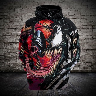 Massacre Venom Hoodie เสื้อกันหนาวมีฮู้ดพิมพ์ลาย 3D สำหรับเด็กผู้ชาย