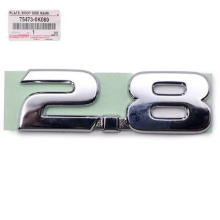 Logo โลโก้ติดแก้มข้าง "2.8" ของแท้ 1ชิ้น สีโครเมี่ยม สำหรับ Toyota Hilux Vigo REVO Rocco SR5 ปี 2005-2019