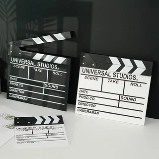 [ส่งด่วน] กระดานสเลทคัทฉากภาพยนตร์ หนังสั้น พร็อพถ่ายรูปมินิมอล สำหรับถ่ายหนัง สีดำและขาว Movie Slate Film