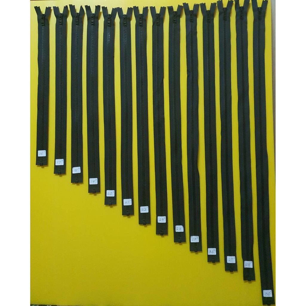 ซิปYKK วายเคเค ฟันกระดูก ถอดฟันได้ เปิดท้าย หลายขนาด คุณภาพดี ขนาด 16-36 นิ้ว ฟันเบอร์ 5 ถ้าความยาว 