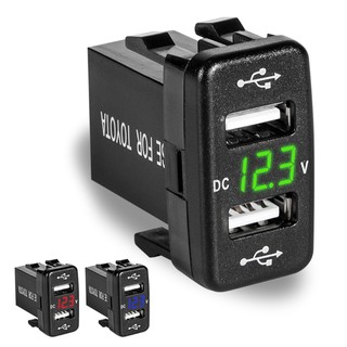 Fun อะแดปเตอร์ชาร์จไฟในรถยนต์ 40X23 มม . 12V Dual Usb Ports สําหรับ Toyota