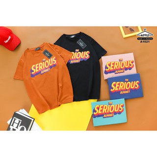 เสื้อยืด ลาย THE SERIOUS ALPHABET โพลีเอสเตอร์ โอเวอร์ไซส๋ oversize