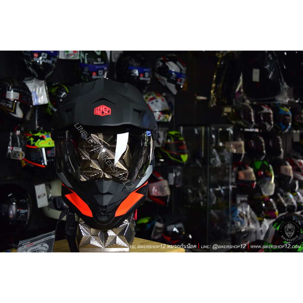 หมวกกันน็อคแนวโมตาด Motard ยี่ห้อ Index รุ่น Xtr-หมวกวิบาก-หมวกกันน็อคโมตาด ราคาถูก