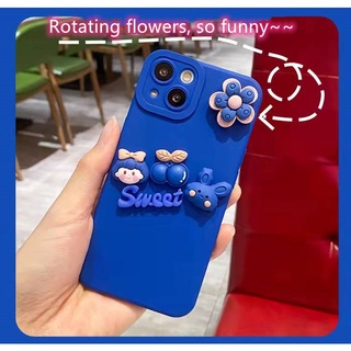 Realme 9 Pro + 9pro+ 9i 8 pro 4G 5G  8i 8Pro GT Master edition Free Fire Limited Edition Realme9 Girl style Klein blue rotating flower toy soft case เคสนิ่ม ลายดอกไม้