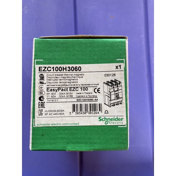 EZC100H3060 เมนเบรคเกอร์ 3P 60 A