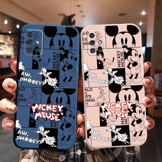 เคสซิลิโคนนิ่ม ขอบตรง ลายมิกกี้เมาส์ สําหรับ Samsung A31 A32 4G A52 A72 5G A11 A51 A71 A02S A20S