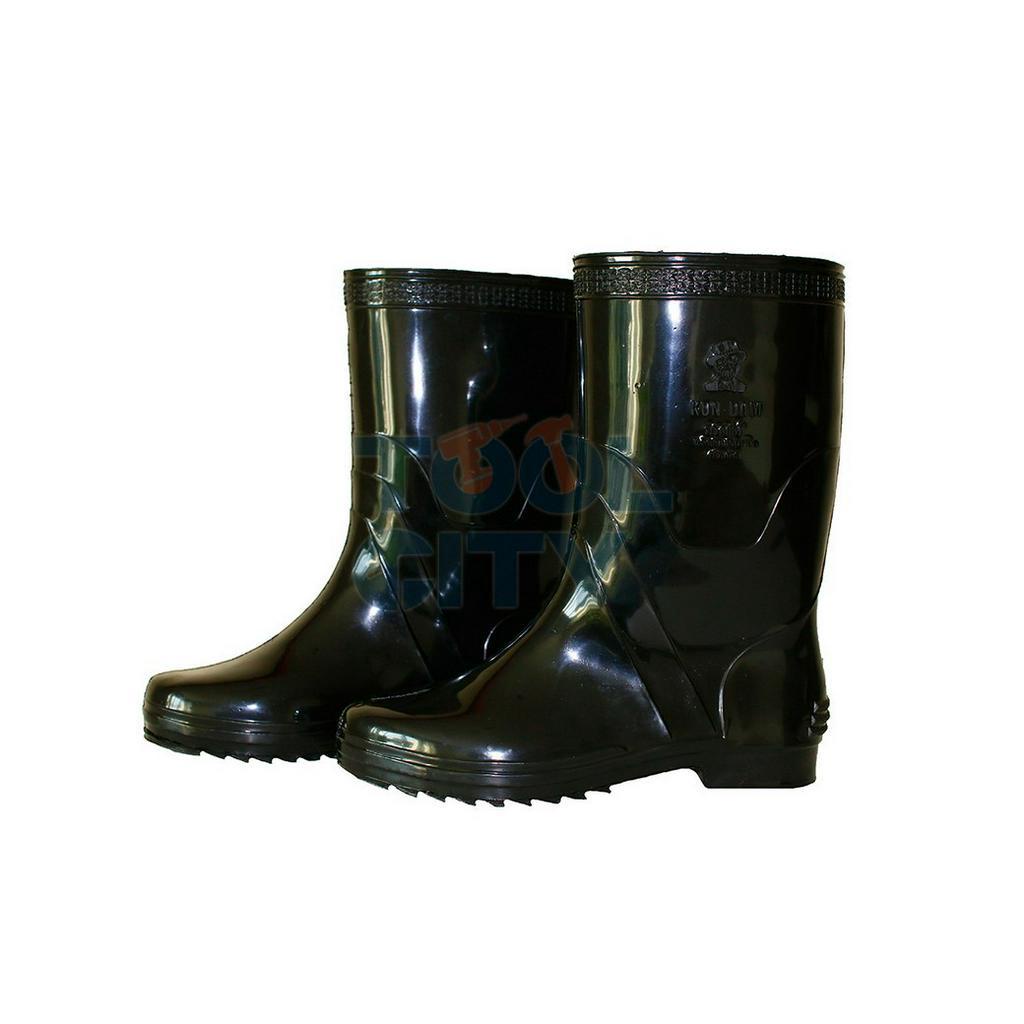 รองเท้าบูทสั้น สีดำ เคดี (K.D.) ความสูง 11.5 นิ้ว เบอร์ 10 (37-38 ซม.) ป้องกันพื้นลื่น น้ำมัน และ กร