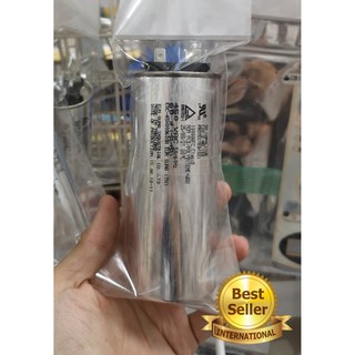 คาปาซิเตอร์ คาปาซิเตอร์ไฟฟ้า สำหรับแอร์บ้าน 60uF 450vac 50/60Hz แบบ2ขั้ว จำนวน 1 ชิ้น