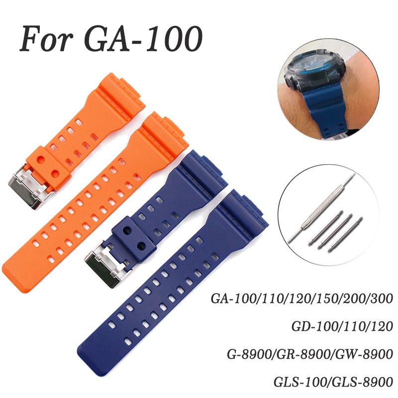 สายนาฬิกาข้อมือซิลิโคน แบบเปลี่ยน สําหรับ Casio Ga-110 Ga100 Ga120 150 200 300 Gd-100 110 120 G Shock
