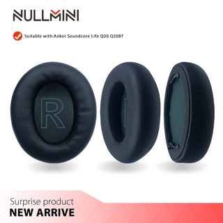 Nullmini แผ่นครอบหูฟังหนัง แบบเปลี่ยน สําหรับ Anker Soundcore Life Q20 Q20BT