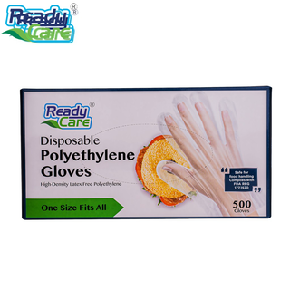 Readycare ถุงมือพลาสติกขนาดฟรีไซส์ แพค 500 ชิ้น และ 100 ชิ้น
