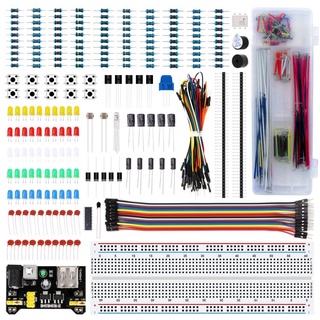 Lafvin Arduino ชุดสตาร์ทเตอร์อิเล็กทรอนิกส์ พร้อมตัวต้านทานสายเคเบิลเบรดบอร์ด ตัวเก็บประจุ ไฟ LED โพเทนชิโอมิเตอร์ สําหรับการเรียนรู้