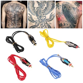 คลังสินค้าใส Tattoo Clip Cord สายไฟซิลิโคนแบบนุ่ม 4 สี 1.8 เมตร 71 นิ้วสําหรับเครื่องสัก