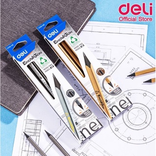Deli ดินสอไม้ HB ทรงสามเหลี่ยม Wood Free Pencil C018-HB จับง่าย ถนัดมือ