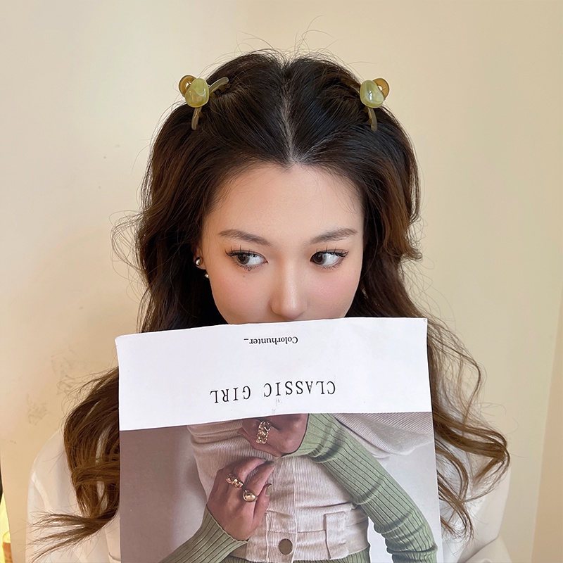 กิ๊บติดผมอะคริลิค รูปหัวใจ ขนาดเล็ก เครื่องประดับ แบบเรียบง่าย แฟชั่นฤดูร้อน สําหรับผู้หญิง