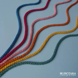 MOMOTARA No. 1621 เทปถัก Braid เทปถักกลม Tubular Braid ขนาด 0.5 CM ยาว 36 หลา เชือก เทป diy วัสดุตกแต่ง cord rope