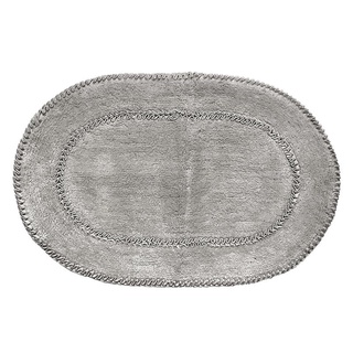 พรมเช็ดเท้า Oval Frill รุ่น T015-1 ขนาด 45 x 70 ซม. สีเทา พรมเช็ดเท้า Doormat Oval Frill Model T015-1 Size 45 x 70 cm. G