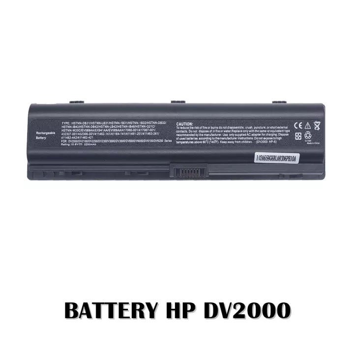 รับประกัน 1 ปี แบตเตอรี่ โน้ตบุ๊ค แล็ปท็อป HP Pavilion DV6000 DV6100 DV6500 DV6700 DV2000 DV2500 DV2700 DV2200 V6000 5200mAh สำหรับ 411462-141 441425-001 446506-001 446507-001 Battery Notebook Laptop