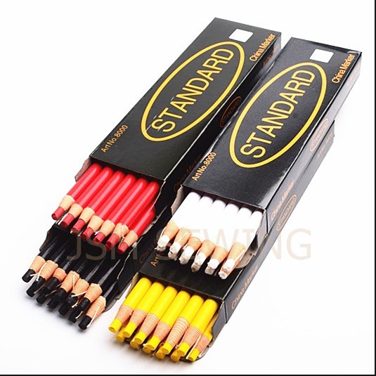 ดินสอสี เขียนผ้า มี6สี ขาว ดำ เเดง เหลือง เขียว ฟ้า ยี่ห้อ:STANDARD *ราคาต่ออัน*