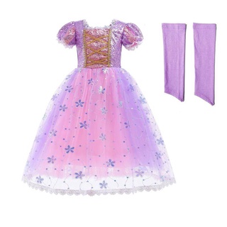 ชุดเดรสการ์ตูนเด็ก เสื้อผ้าเด็ก Rapunze Rapunzel กระโปรงโซเฟีย sequined tutu กระโปรงคริสต์มาส แฟชั่นเด็ก