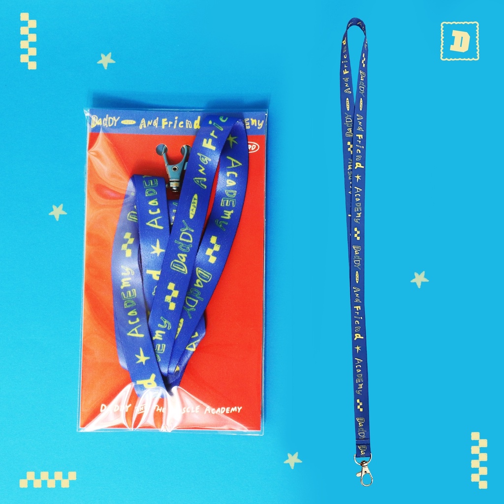 DADDY | Daddy & Friend Lanyard สายคล้องบัตร สายคล้องคอ สีน้ำเงิน สุดเท่