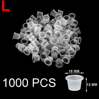 จุกใส่หมึกสัก 1000ชิ้น ขนาด L จุกหมึก จุดใส่สีสัก Disposable Plastic Tattoo Ink Cup Pigment Holder 1000 Piece Size L