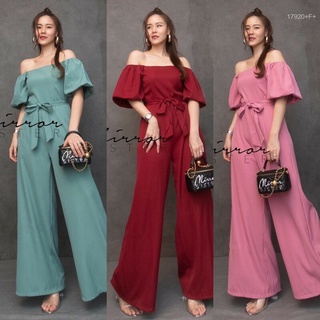 TT17920 Jumpsuit ขายาว + สายผูกเอว Long jumpsuit + waist tie