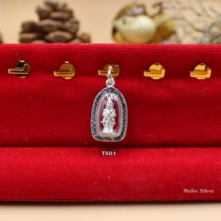 จี้ท้าวเวสสุวรรณเลี้ยมกรอบเงินแท้ 92.5% [พร้อมใบรับประกัน]: MaKe Silver