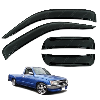 กันสาด ไทเกอร์ กันสาดฝน 2ประตู+ช่องแคป สีดำเข้ม สำหรับ Toyota Hilux Tiger ปี 1998-2005