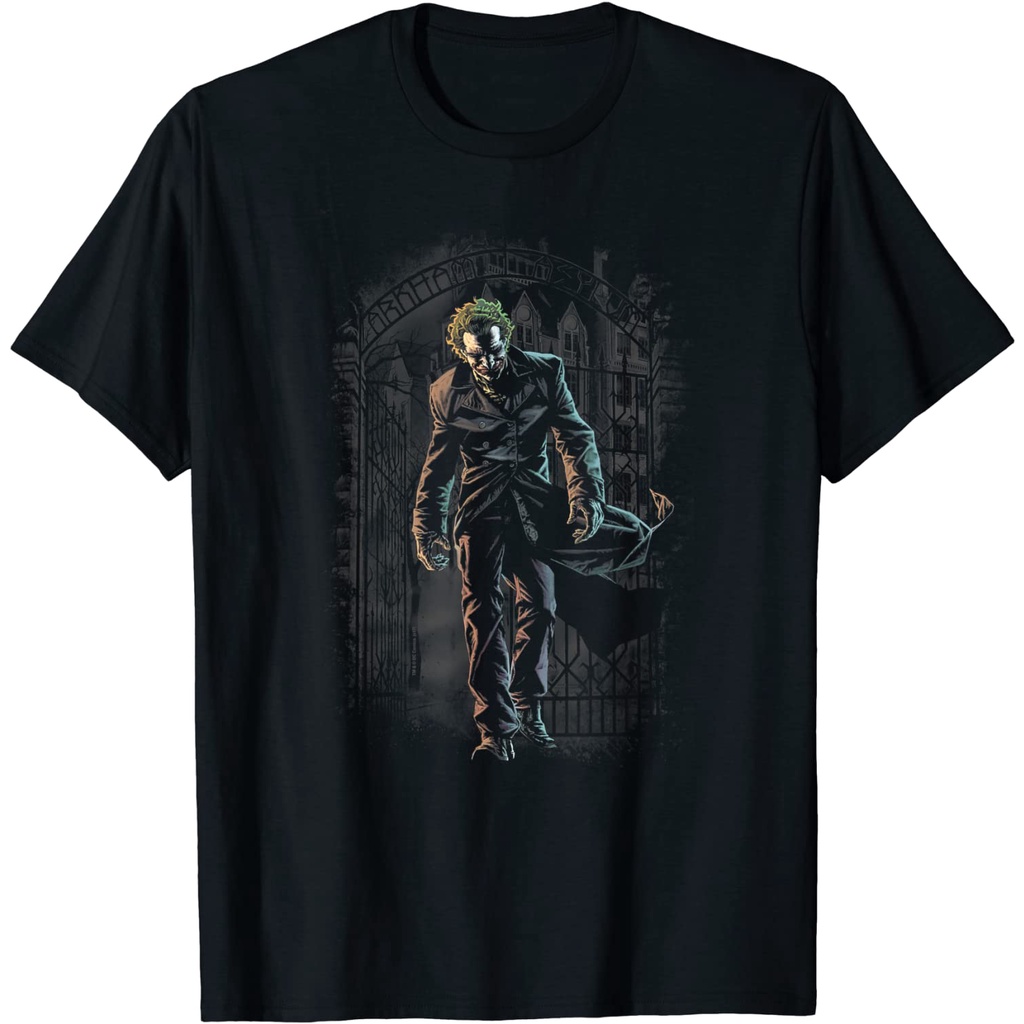 เสื้อยืด Batman Joker Leaves Arkham – Vintage 90s Retro เสื้อสําหรับผู้ชายและผู้หญิงผ้าฝ้าย Unisex C