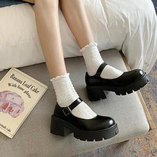 🔥Leather shoes women new Japanese girls retro thick-soled womens shoes Lolita college jk shoes