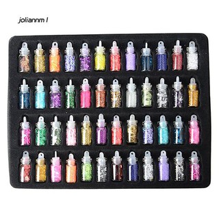 Jlnm_ ลูกปัดเลื่อม หลากสี สําหรับตกแต่งเล็บ 48 สี