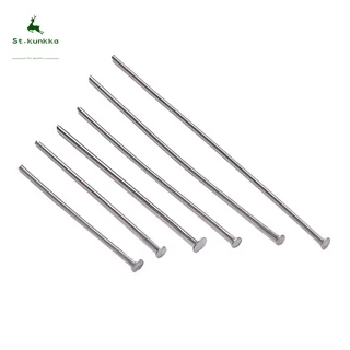 หัวเข็มหมุดสแตนเลส 100 ชิ้น 15-70มม. แบน สำหรับ DIY เครื่องประดับ อุปกรณ์เสริมทำสร้อยคอ สร้อยข้อมือ