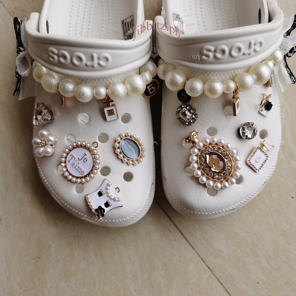Crocs jibbitz with pearl chain decoration accessories does not include