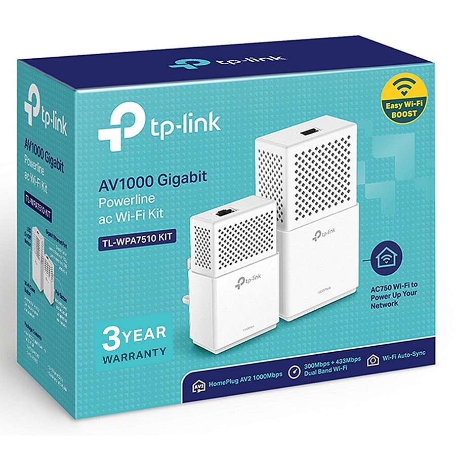 POWER LINE (เพาเวอร์ไลน์) TP-LINK TL-WPA7510-KIT AC750 AV1000 WI-FI