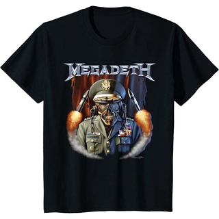 คอลูกเรือเสื้อยืดคอกลมMegadeth - General Vic Missiles เสื้อยืดคอกลม แขนสั้น ผ้าฝ้าย แฟชั่นฤดูร้อนผ้าฝ้ายแท้