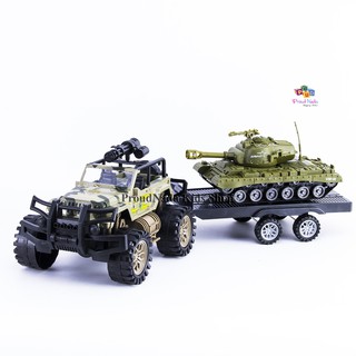 ProudNada Toys ของเล่นเด็กรถทหารลากรถถัง ARMY MILITARY WAR OF TIME NO.F7636