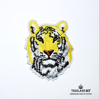 ตัวรีดติดเสื้อ เสือ หัวเสือ ลายสัตว์ เท่ๆ Tiger Head Patch wop งานปัก ตัวรีด อาร์ม ติดเสื้อผ้า ตัวรีดเสือ รีดตือเสื้อ สี