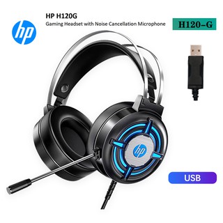 HP H120G USB Wired Gaming Headset Heavy Bass Cool Lights PC Headphone