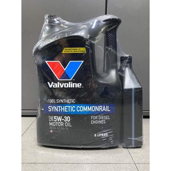 VALVOLINE น้ำมันเครื่องสังเคราะห์แท้ 100%  ดีเซล  SYNTHETIC COMMONRAIL 5W-30  6L+1L (สีดำ)