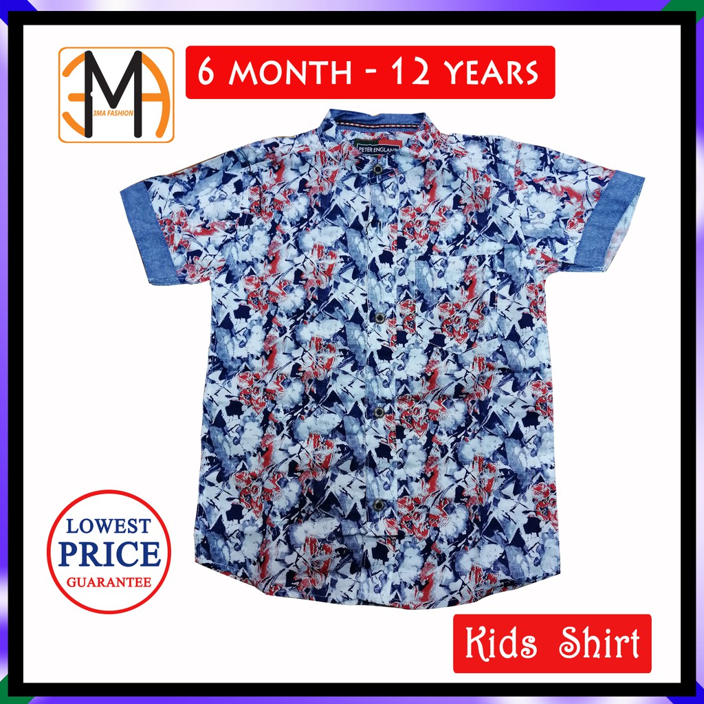 Peter England พิมพ์ Kemeja/Shirt Kids Boy